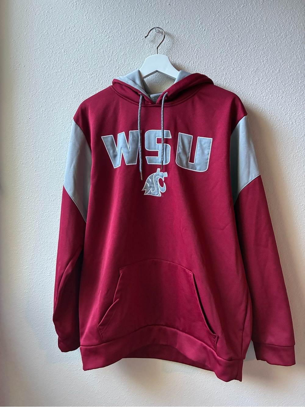 Stadium Athletics WSU Maroon and Gray Hoodie Sweatshirt (Size:L)